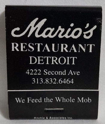 Marios Restaurant - Matchbook (newer photo)